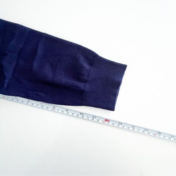 Cable & Gauge Pineapple Cardigan Navy Blue Buttons Women's M Embroidered - Picture 7 of 9